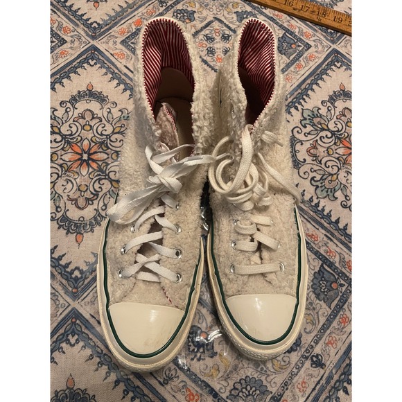 Converse Other - Converse Chuck 70 Sherpa High Top Cream Red Green 172048C Mens 9 Womens 10.5